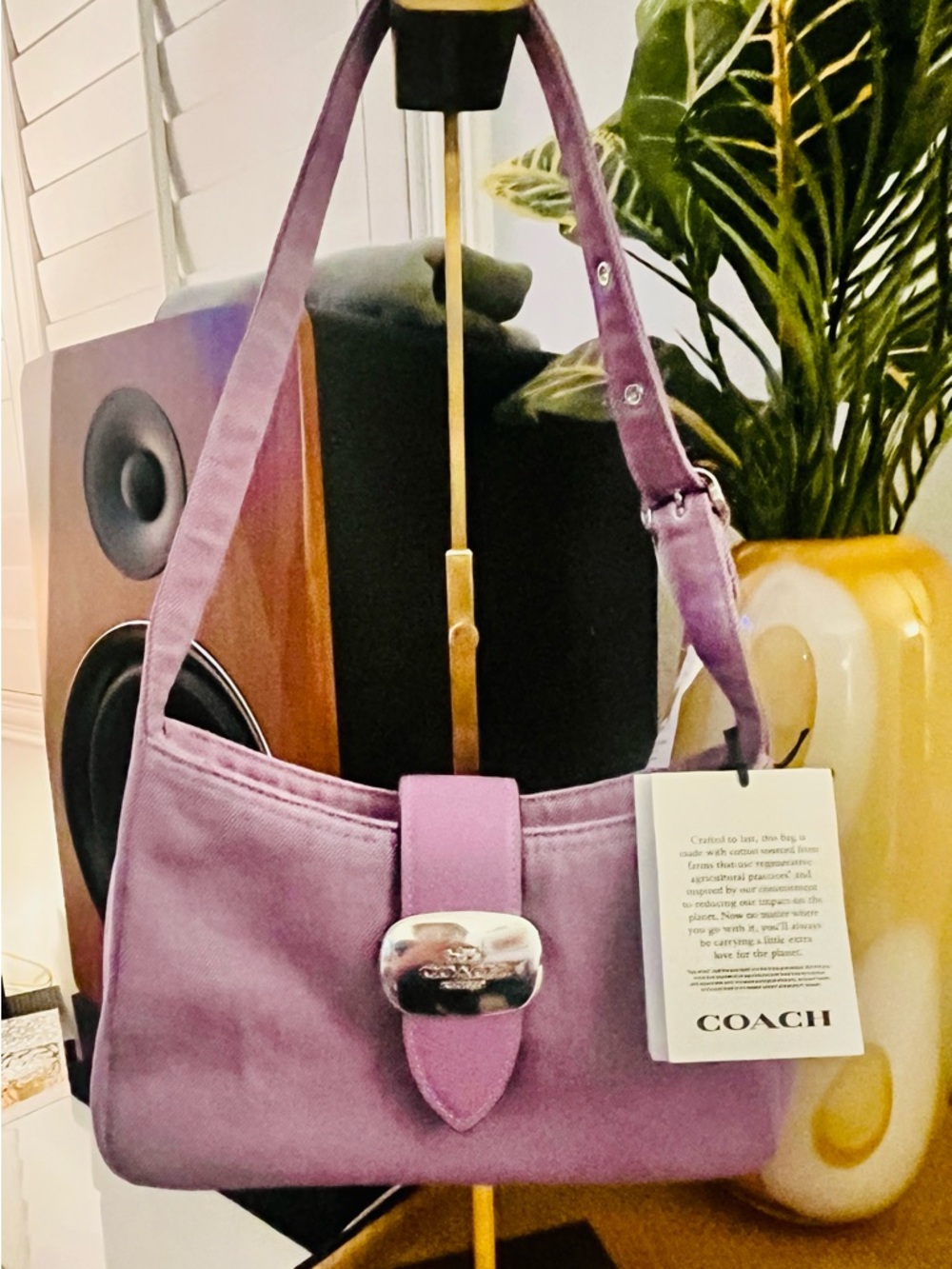 NWT Coach Eliza Shoulder Bag in Iris Purple Denim